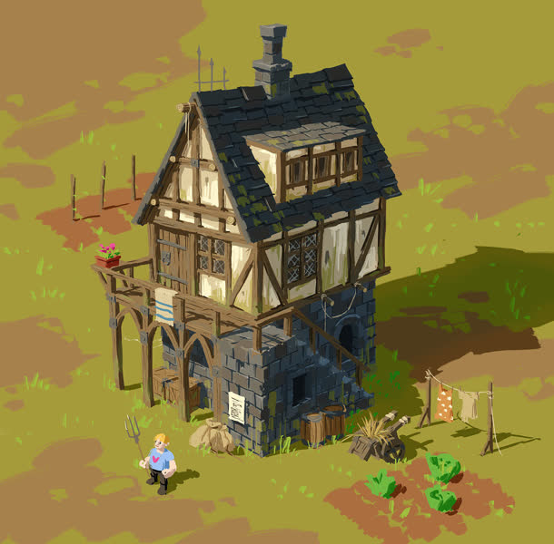 棕色小房子房屋模型