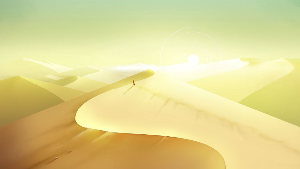 3840x2160 沙漠 沙子 沙丘 太阳 艺术 4k壁纸 uhd 16:9