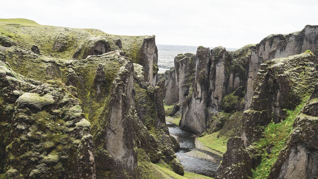 3840x2160 河流 悬崖 岩石 石头 景观 冰岛 4k壁纸 uhd 16:9