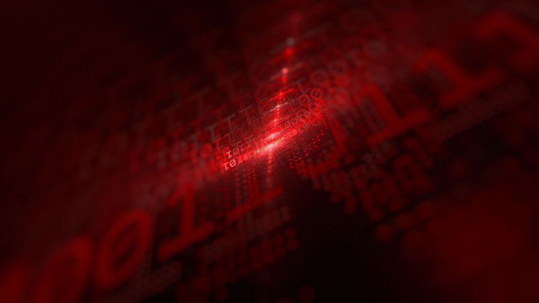3840x2160 代码 发光 红色 数字 矩阵壁纸 背景