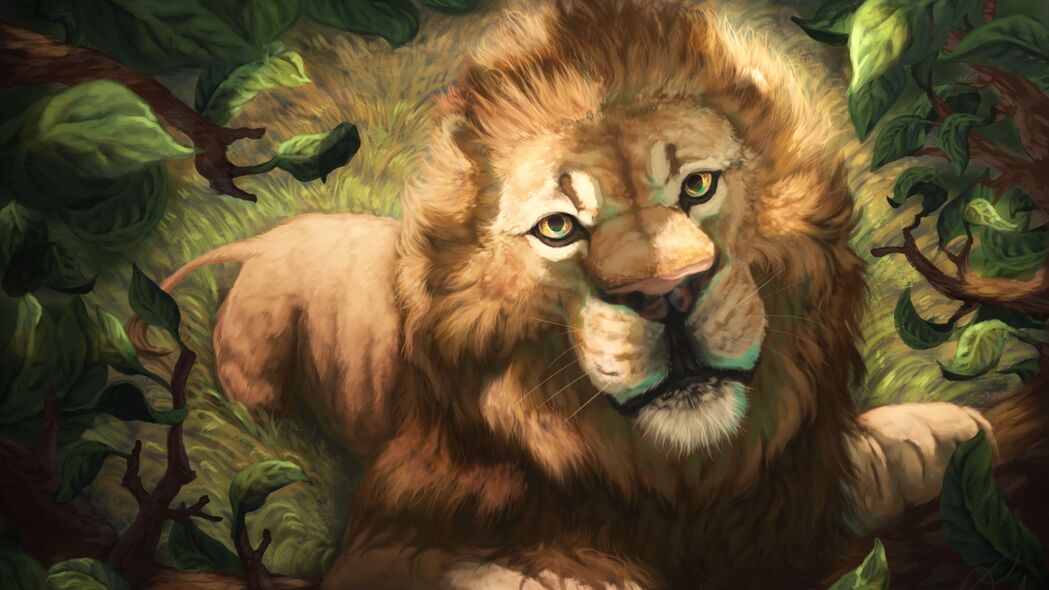 3840x2160 狮子 枪口 艺术 绘画 捕食者 野兽之王 4k壁纸 uhd 16:9