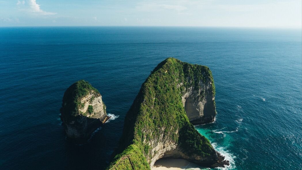 3840x2160 岩石 岛屿 海洋 海滩 印度尼西亚 4k壁纸 uhd 16:9