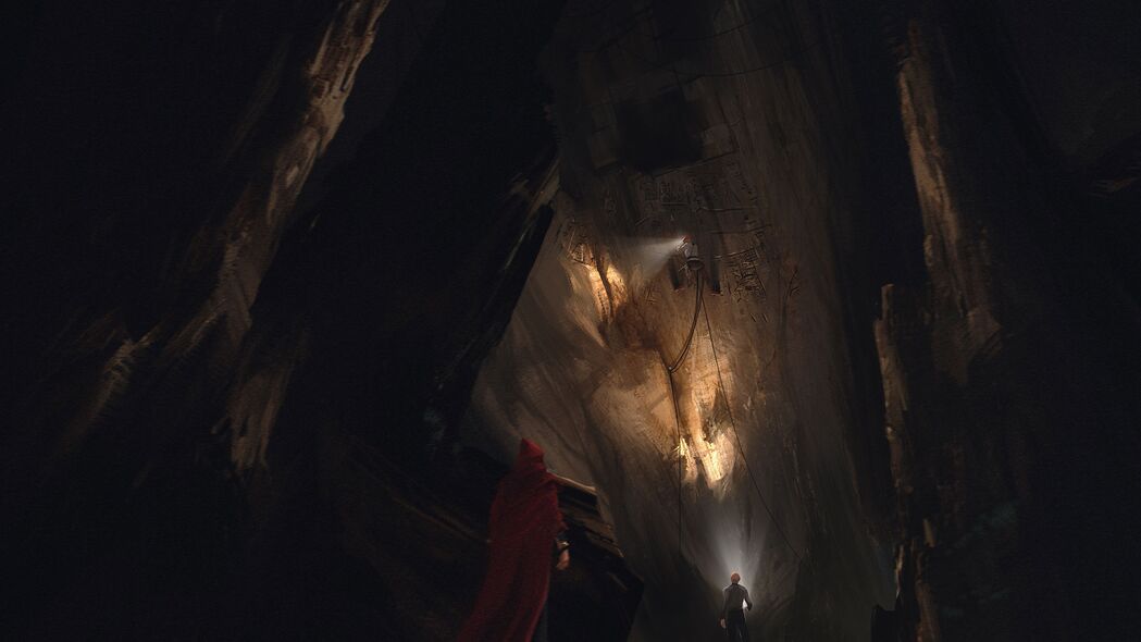 3840x2160 洞穴 人 艺术 攀岩 深色壁纸 背景