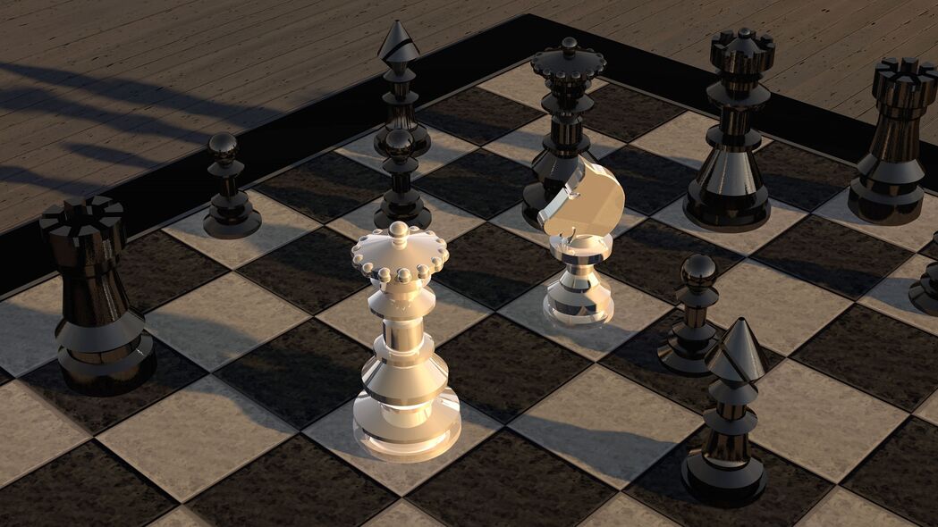 3840x2160 国际象棋 棋盘 人物 3d 4k壁纸 uhd 16:9