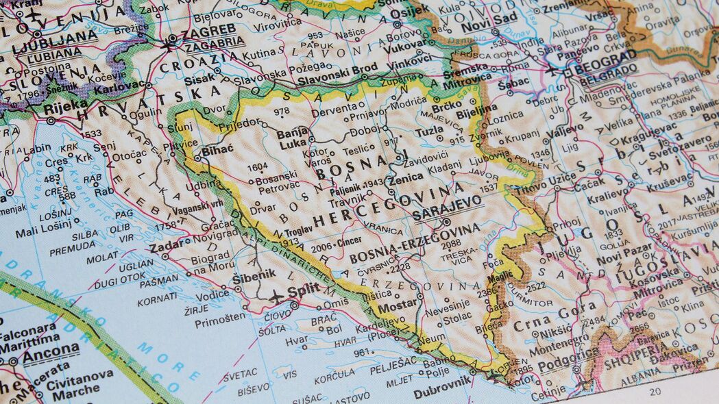 3840x2160 地图 旅行 波斯尼亚和黑塞哥维那 4k壁纸 uhd 16:9