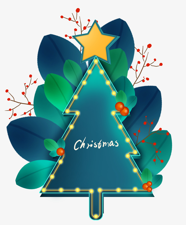 圣诞海报装饰树