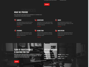 黑色潮酷发型设计理发店网站模板html