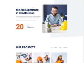 橙色响应式建筑工程类企业网站模板