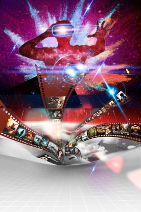 激情3d电影院紫色背景素材